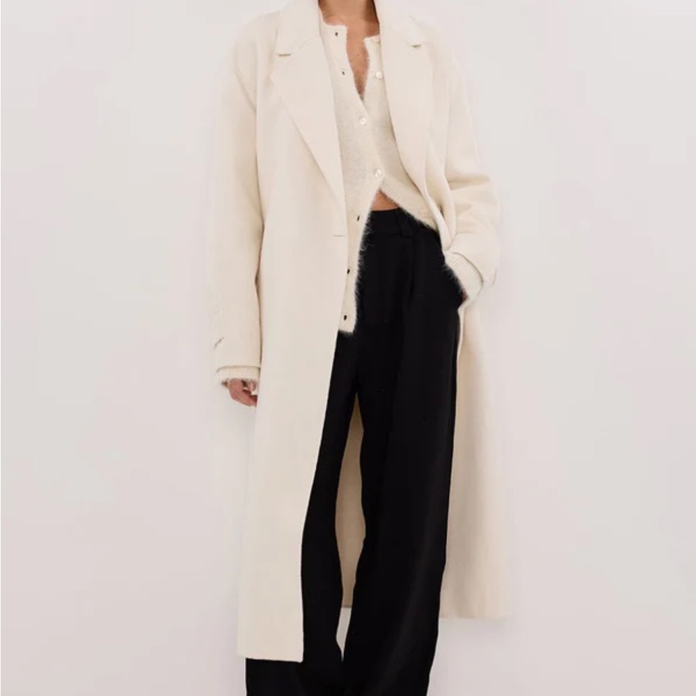 NWT DISSH Cream Long Wool Coat